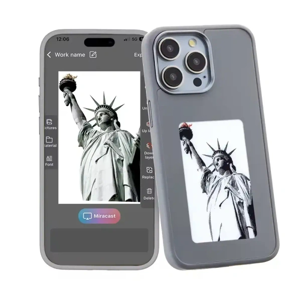 Cheap Custom Smart Nfc Color E-ink Mobile Phone case for iphone 15 14 13 Pro Max Creative Phone Back Projection Diy Phone Case - i phone 13