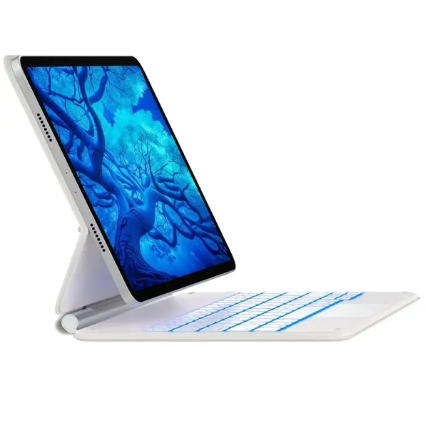 Easy Set up the Laptop-like Keyboard case Cover for 10th-generation iPad Models 11-Color Backlight Keyboard with Shortcuts - White