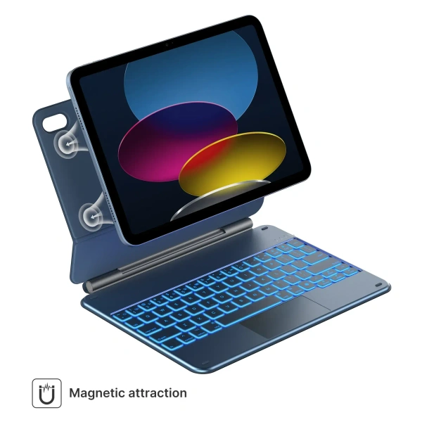 Easy Set up the Laptop-like Keyboard case Cover for 10th-generation iPad Models 11-Color Backlight Keyboard with Shortcuts - Madison