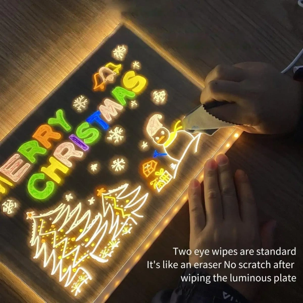 3D Acrylic Writing Pad With Pen Message Board For Study Led Light Office 