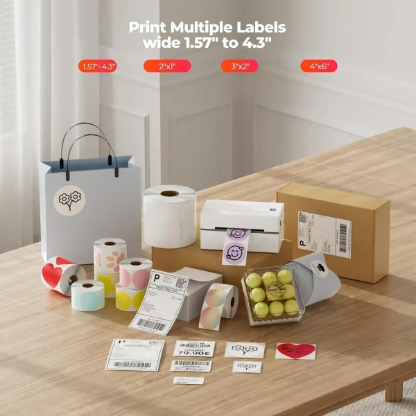 Mini Thermal Shipping Label Maker Sticker Printer Bluetooth Shipping Label Printer