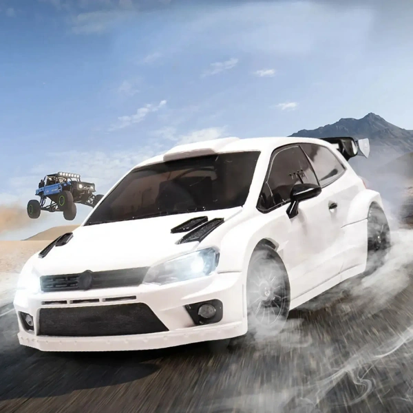 LDRC 2801 Stunning 1:28 Scale 4WD RC Drift Car with LED Lights and Full Proportional Control - White