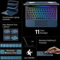 Easy Set up the Laptop-like Keyboard case Cover for 10th-generation iPad Models 11-Color Backlight Keyboard with Shortcuts - Madison