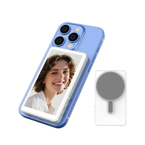 Wireless Magnetic Mount Vlog Selfie Monitor Screen Rear Camera for Selfie Vlog Live Stream for iPhone Android Phone