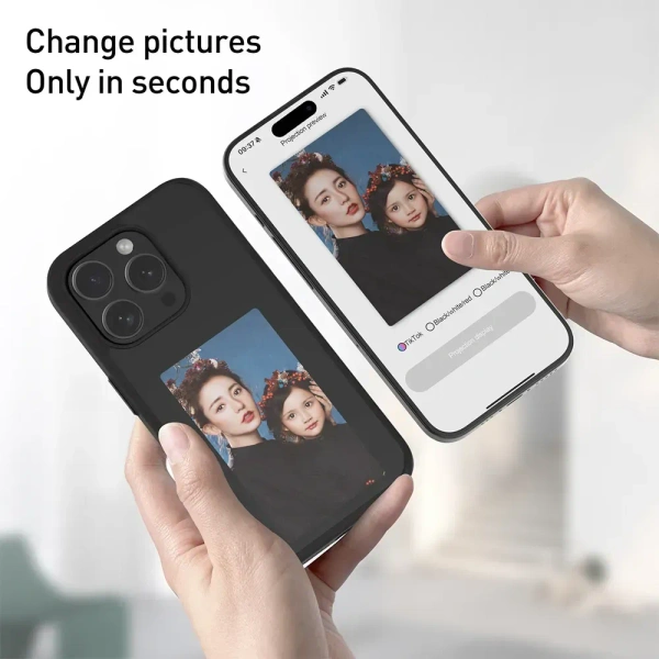 Cheap Custom Smart Nfc Color E-ink Mobile Phone case for iphone 15 14 13 Pro Max Creative Phone Back Projection Diy Phone Case - i phone 13