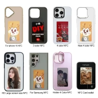 Cheap Custom Smart Nfc Color E-ink Mobile Phone case for iphone 15 14 13 Pro Max Creative Phone Back Projection Diy Phone Case - i phone 13
