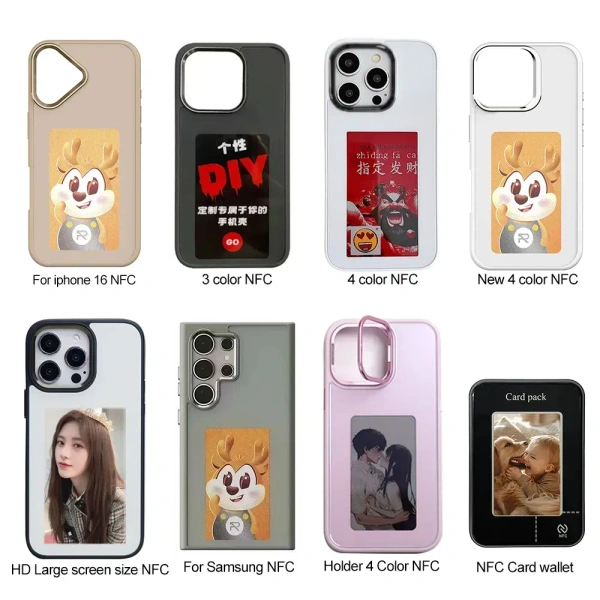 Cheap Custom Smart Nfc Color E-ink Mobile Phone case for iphone 15 14 13 Pro Max Creative Phone Back Projection Diy Phone Case - i phone 13