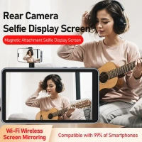 Wireless Magnetic Mount Vlog Selfie Monitor Screen Rear Camera for Selfie Vlog Live Stream for iPhone Android Phone