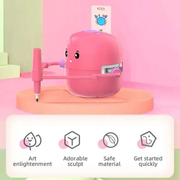 Hot Sale Automatic Drawing Robot Automatic Children's Toys Intelligent Primary Educational Flash Card Learning with Drawing  - Bright Turquoise