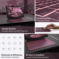 Easy Set up the Laptop-like Keyboard case Cover for 10th-generation iPad Models 11-Color Backlight Keyboard with Shortcuts - Violet Eggplant