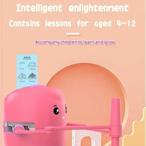 Hot Sale Automatic Drawing Robot Automatic Children's Toys Intelligent Primary Educational Flash Card Learning with Drawing  - Bright Turquoise