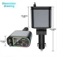3A 4In 1 Starlight Car Charger, 4 Port - 7-day return policy” or “Easy replacement”