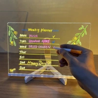 3D Acrylic Writing Pad With Pen Message Board For Study Led Light Office 