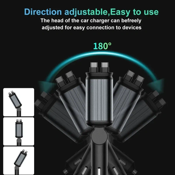 3A 4In 1 Starlight Car Charger, 4 Port - 7-day return policy” or “Easy replacement”