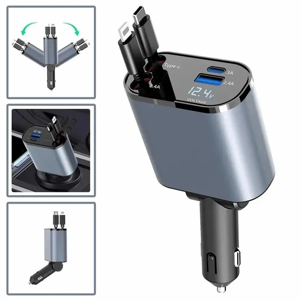 Retractable 4-in-1 Fast Car Charger