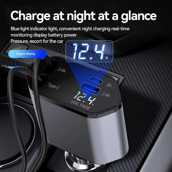 Retractable 4-in-1 Fast Car Charger