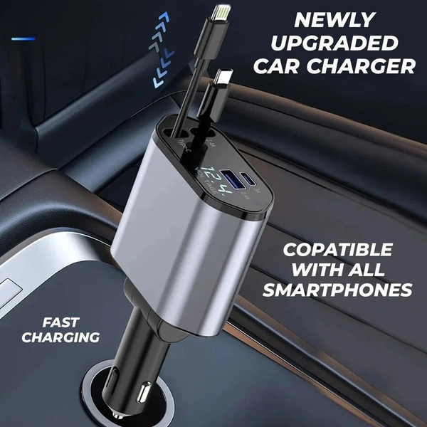Retractable 4-in-1 Fast Car Charger