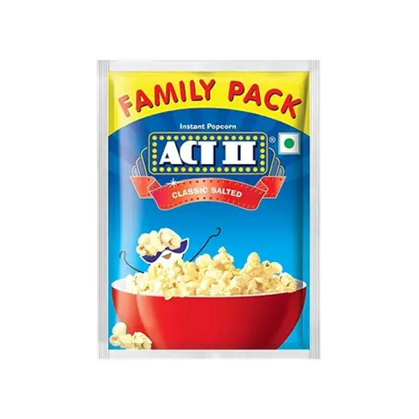 Act Ii Classic Salted Family Pack Instant Popcorn (90Gm + 30 Gm) - 120 gm - 120 gm