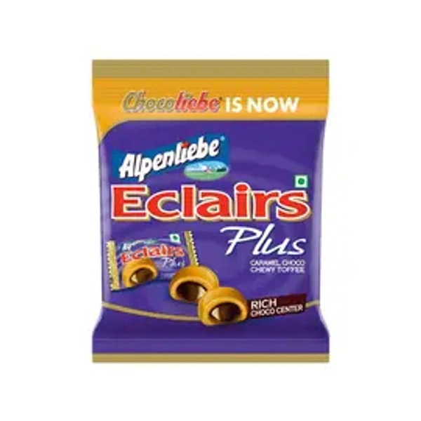 Alpenliebe Eclairs Plus Caramel Toffee Pack - 136 gm - 136 gm