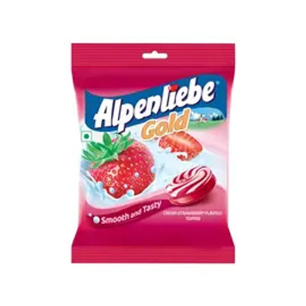 Alpenliebe Gold Cream Strawberry Toffee Pack (90 Pieces) - 342 gm - 342 gm