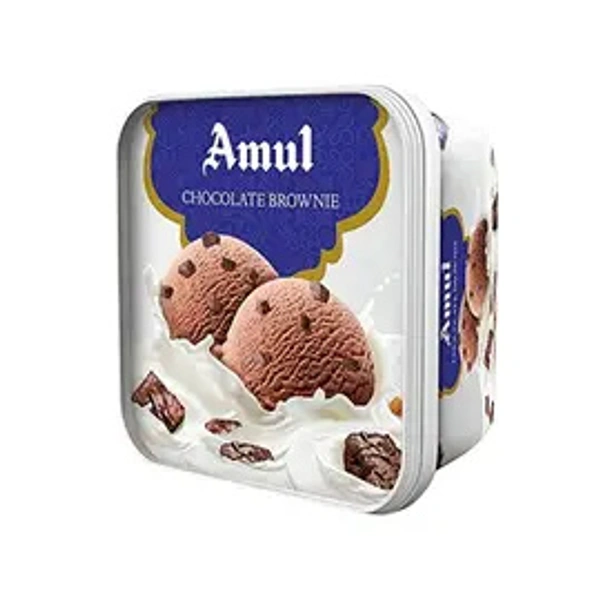Amul Chocolate Brownie Ice Cream Tub - 1 ltr - 1 ltr