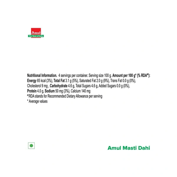 Amul Masti Curd - 400 gm