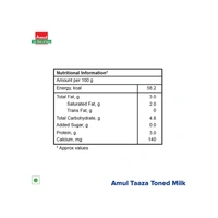 Amul Taaza Toned Pack (Homogenised Milk) - 1 ltr - 1 ltr