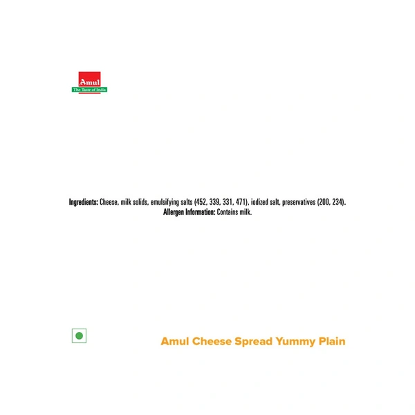 Amul Yummy Plain Cheese Spread - 200 gm
