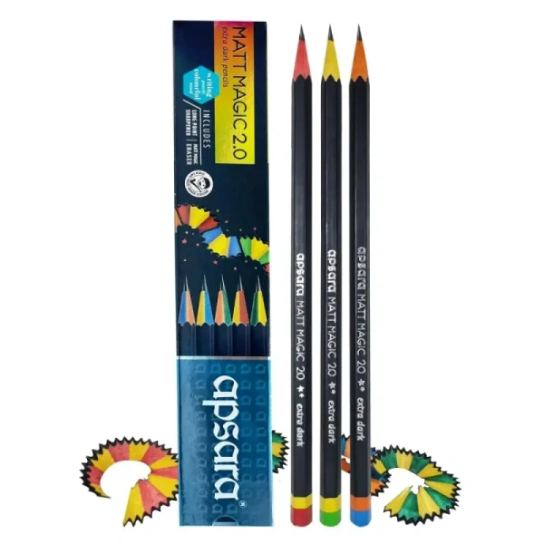 Apsara Matt Magic 2.0 Extra Dark Pencils - 10 pcs, 1 pack (10 pieces)