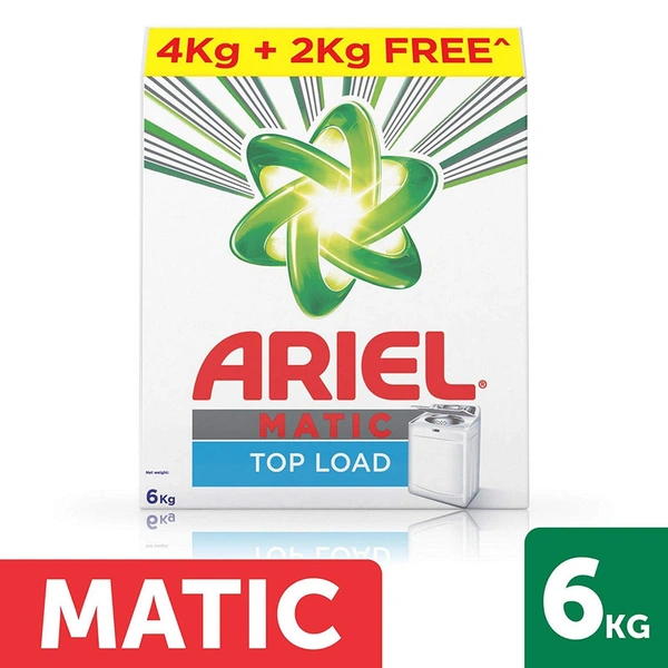 Ariel Matic Top Load Detergent Powder - Free (500 ml) Liquid Detergent Inside (6Kg) - 6.5 kg - 6.5 kg