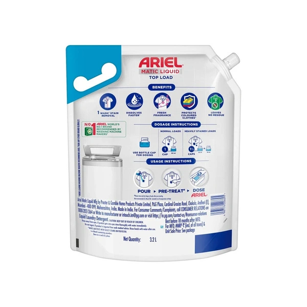 Ariel Top Load Liquid Detergent - 3.2 ltr - 3.2 ltr