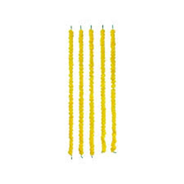 Artifical Marigold Garland (Yellow) - Satvik - 1 pack (5 pieces)
