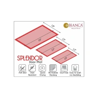 Bianca Splender Doormat (28" x 18", Nylon Fiber, Grey) - 1unit