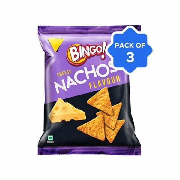 Bingo Mad Angles Cheese Nachos Pack Of 3 - (3*42 Gm) - 126 gm - 126 gm