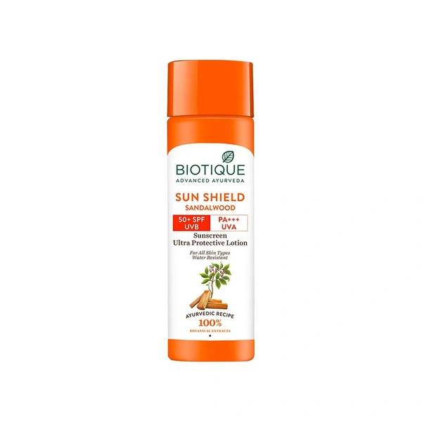 Biotiique Sun Shield Sandalwood 50+ SPF Sunscreen Lotion - 120 ml