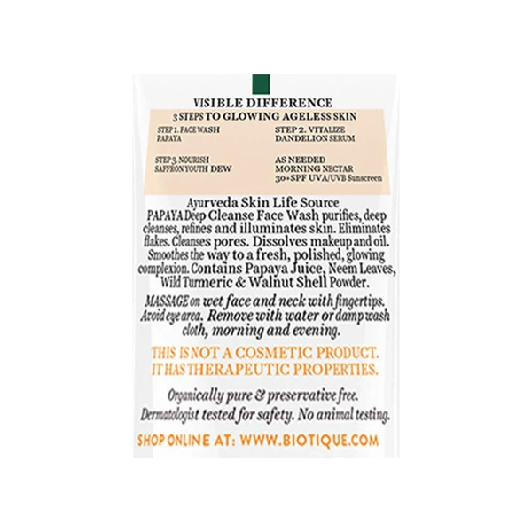 Biotique Papaya Deep Cleanse Face Wash 150 ml - 150 ml