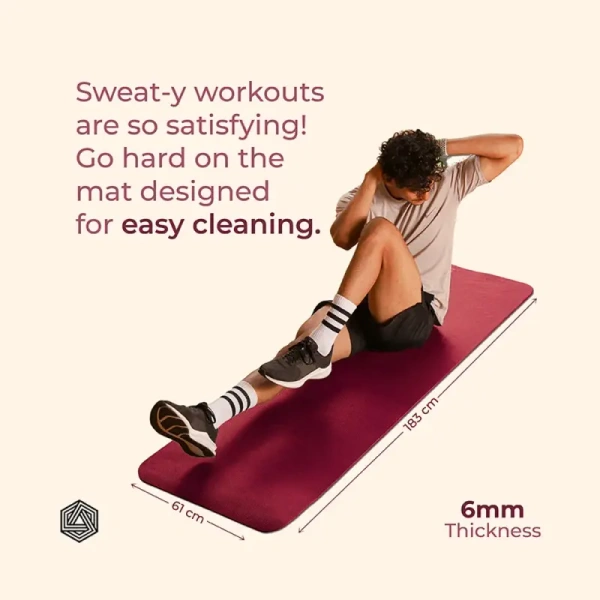 Boldfit Yoga Mat (6mm, Purple) (Puple) - 1 unit