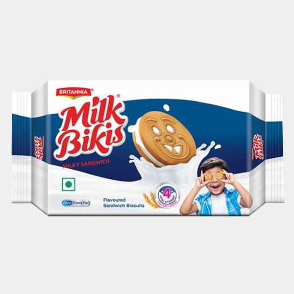 Britannia Milk Bikis Milk Sandwich Cream Biscuits - 200 gm
