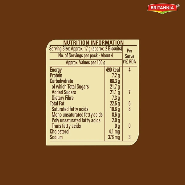 Britannia Nutri Choice Chocolate Almond Oats Biscuit - 75 gm - 75 gm