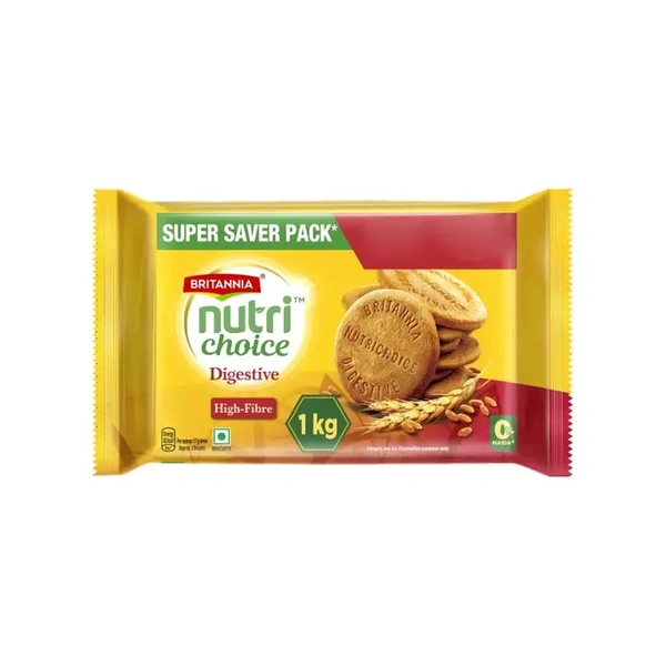 Britannia NutriChoice Digestive High Fibre Biscuit - Super Saver Pack - 1 kg - 1 kg