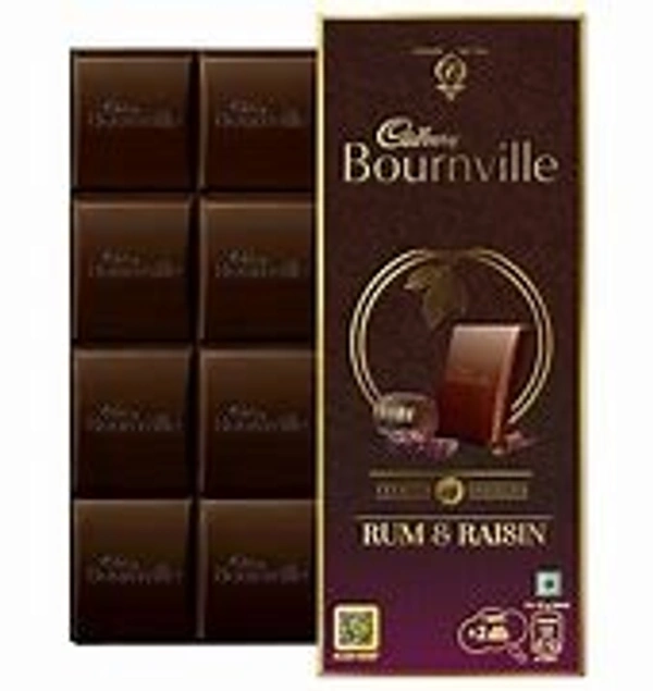 Cadbury Bournville Rum & Raisin Dark Chocolate Bar - 80 Gm - 80 Gm