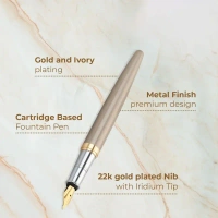 Cello Signature Creme Ivory Fountain Pen (Blue) - 1 unit