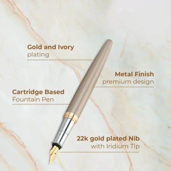 Cello Signature Creme Ivory Fountain Pen (Blue) - 1 unit
