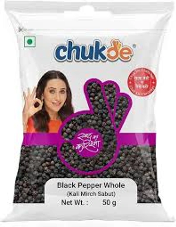 Chukde Black Pepper Whole (Kali Mirch Sabut) - 50 gm - 50 gm