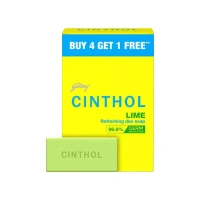 Cinthol Lime Bath Soap (5*100 gm) - Buy 4 Get 1 Free - 500 gm