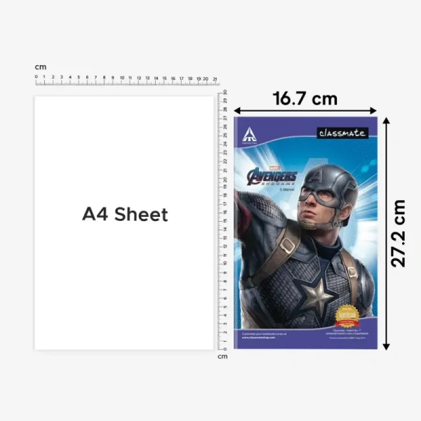 Classmate Exercise Single Line Notebook 27.2 X 16.7 cm (172 Pages, Assorted) - 1 piece