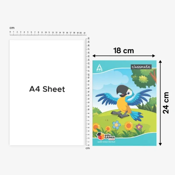 Classmate Maths Notebook (Assorted, 172 Pages) - 1 piece