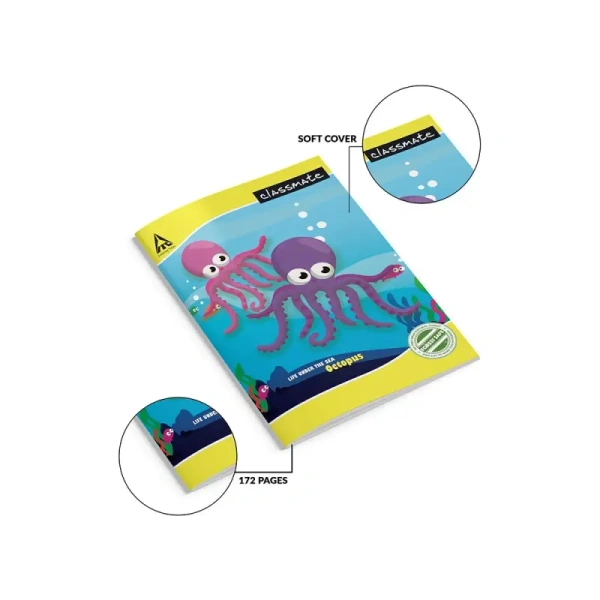 Classmate Maths Notebook (Assorted, 172 Pages) - 1 piece