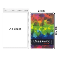 Classmate Origami Single Line Notebook (168 Pages, Assorted) - 1 piece