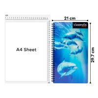 Classmate Pulse 3D Spiral Single Line Notebook (300 Pages) (300 Pages, Blue) - 1 piece
